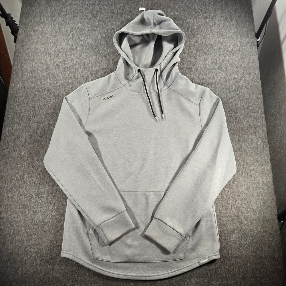 Legends Hawthorne Tech Hoodie Mens M Gray Performance Pullover Sweatshirt